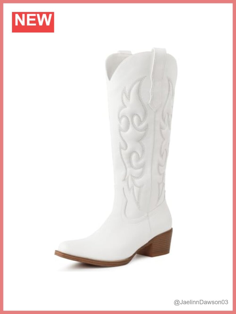 Women's Knee High Faux Leather Cowboy Boots Pointed Toe Western